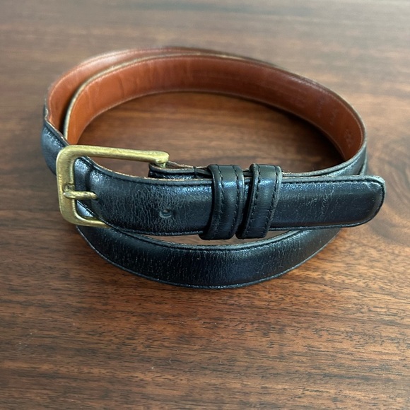 Coach Other - Coach Vintage Black Leather Belt Brass Buckle Size 36